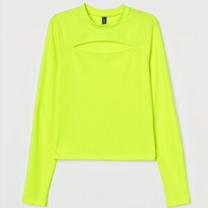 Divided by H & M ribbed jersey neon top size small